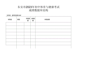 东安市2023年初中体育与健康考试成绩数据库结构.docx