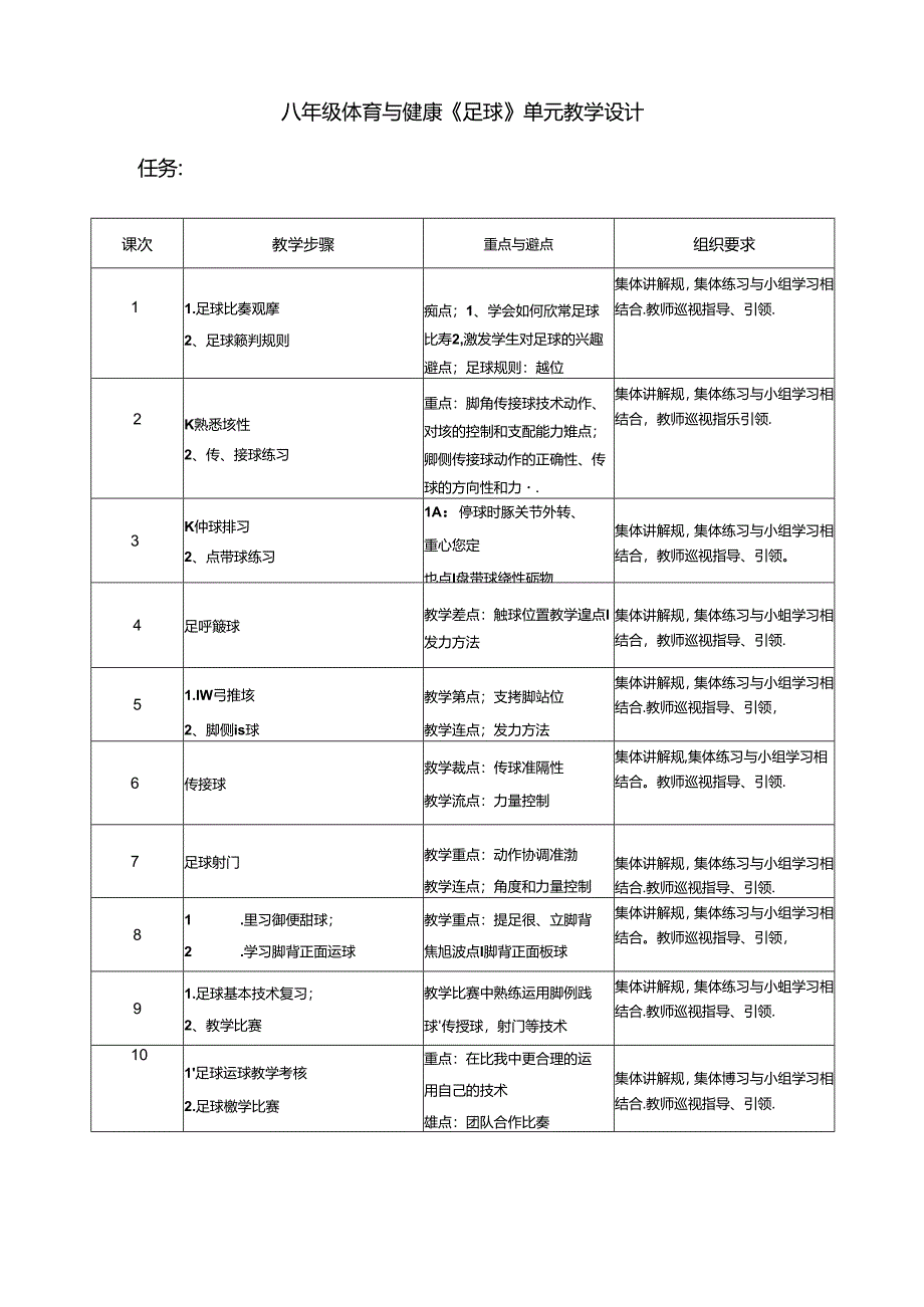 八年级体育与健康《足球》单元教学设计(24页).docx_第1页