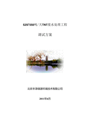 525厂日处理550吨废水处理厂调试方案.docx