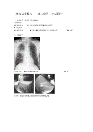 临床执业第三站 技能模拟第二套 试题卡.docx