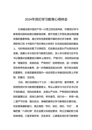 2024年党纪学习教育六项纪律研讨发言心得体会二十四篇.docx
