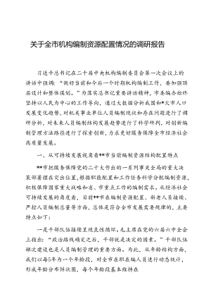调研报告：全市机构编制资源配置情况.docx