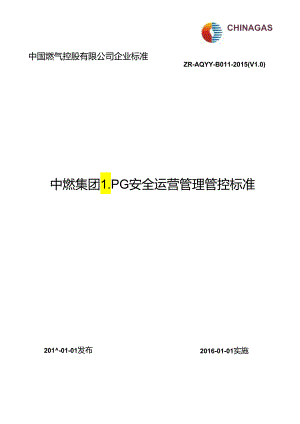 某集团LPG安全运营管理标准概述.docx