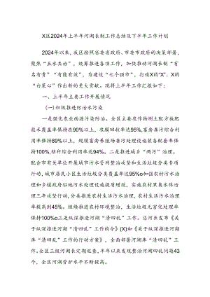 X区2024年上半年河湖长制工作总结及下半年工作计划.docx