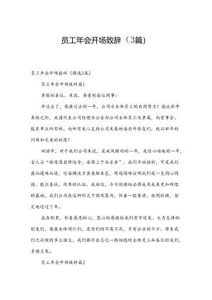 员工年会开场致辞（3篇）.docx