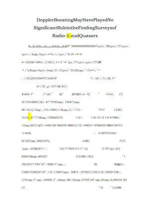 Doppler Boosting May Have Played No Significant Role in the Finding Surveys of Radio-Loud Quasars.docx