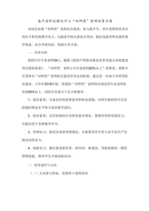 “双师型”教师培养方案.docx