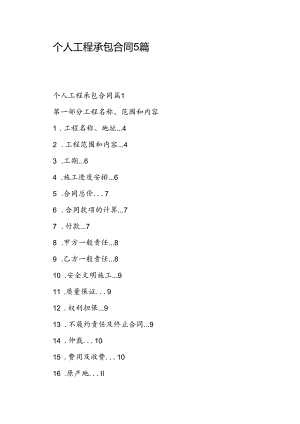 个人工程承包合同5篇.docx