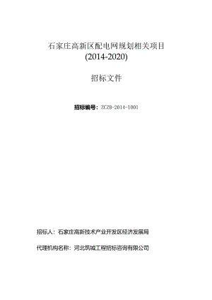 某高新区配电网规划项目招标文件.docx