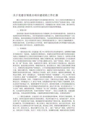 关于党建引领重点项目建设的工作汇报.docx