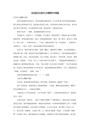 实用的兄弟作文500字10篇.docx