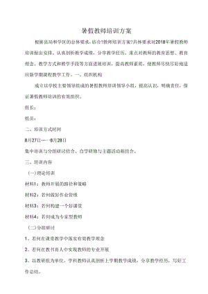 暑假教师培训计划.docx
