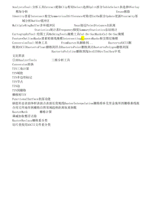 ARCGIS工具中英对照总结.docx