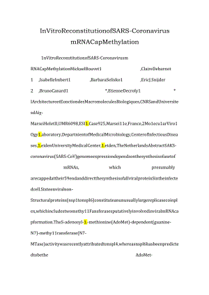 In Vitro Reconstitution of SARS-Coronavirus mRNA Cap Methylation.docx