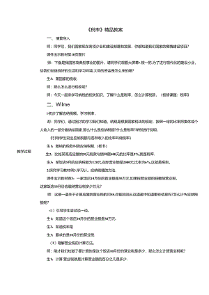 《税率》精品教案.docx