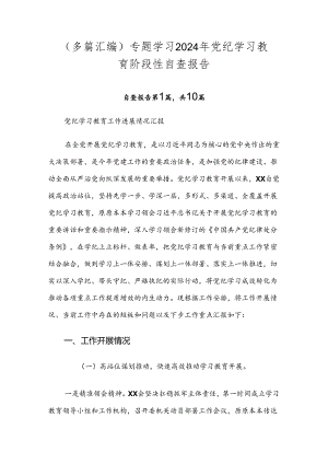 （多篇汇编）专题学习2024年党纪学习教育阶段性自查报告.docx
