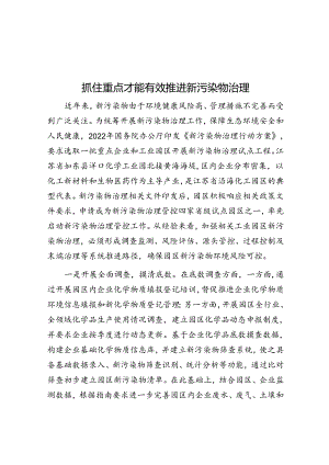 抓住重点才能有效推进新污染物治理.docx