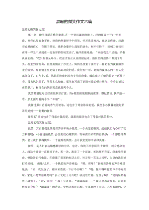 温暖的微笑作文六篇.docx