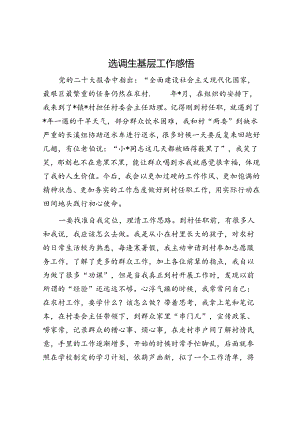选调生基层工作感悟.docx