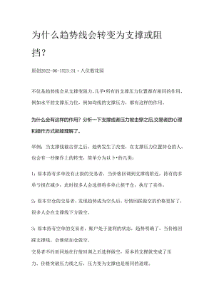 为什么趋势线会转变为支撑或阻挡？.docx