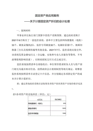 固定资产类应用案例——关于计提固定资产折旧的会计处理.docx