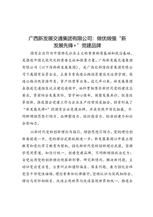 广西新发展交通集团有限公司：做优做强“新发展先锋+”党建品牌.docx