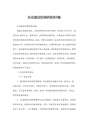 队伍建设的调研报告5篇.docx