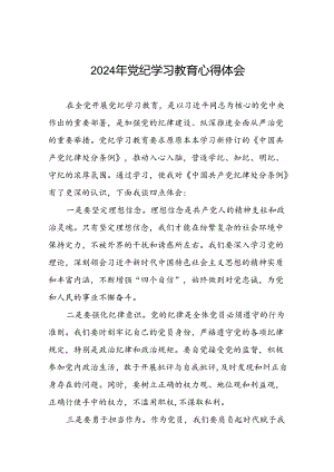 2024年党纪学习教育六大纪律研讨发言稿二十四篇.docx