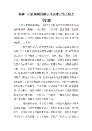县委书记在基层党建示范点建设推进会上的发言.docx