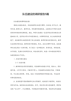 队伍建设的调研报告5篇.docx
