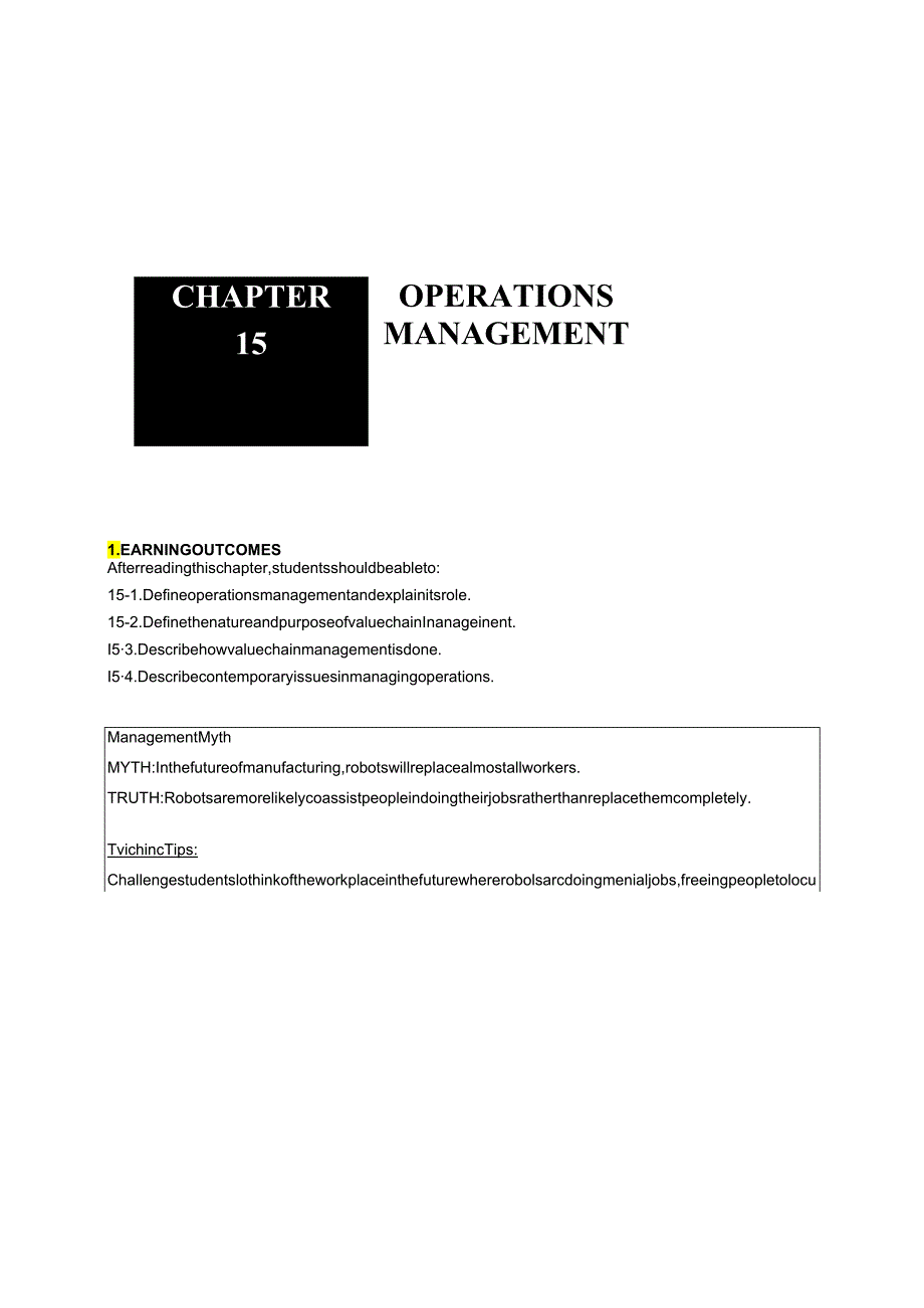 人民大2024管理学原理(第10版)英文教师手册robbinscoulter_fom10_im_15.docx_第1页