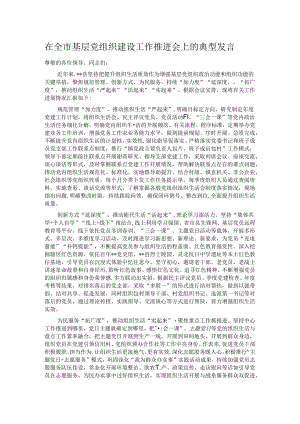 在全市基层党组织建设工作推进会上的典型发言.docx