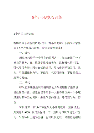 5个声乐技巧训练.docx