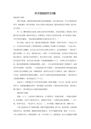 关于团结的作文5篇.docx