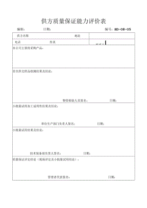 供方质量保证能力评价表.docx