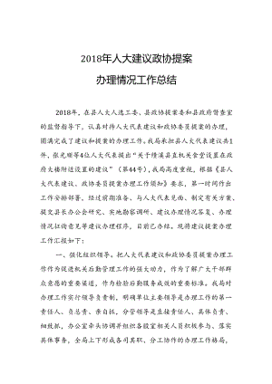绩溪县机关事务管理局2018年人大建议政协提案办理情况工作总结.docx