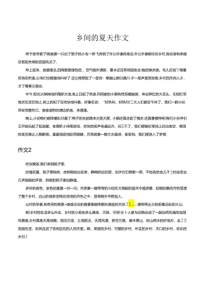 乡间的夏天作文.docx