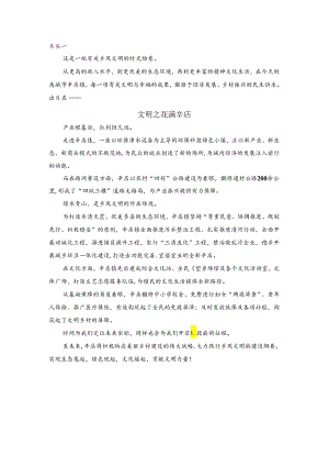 全国文明村镇短片解说词.docx