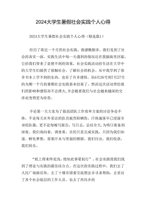 2024大学生暑假社会实践个人心得.docx