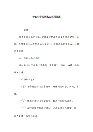 中心小学校防汛应急预备案.docx