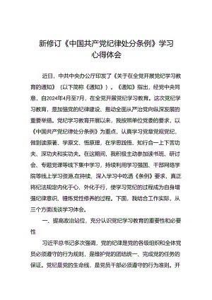 2024版关于新修订中国共产党纪律处分条例的研讨发言稿二十二篇.docx