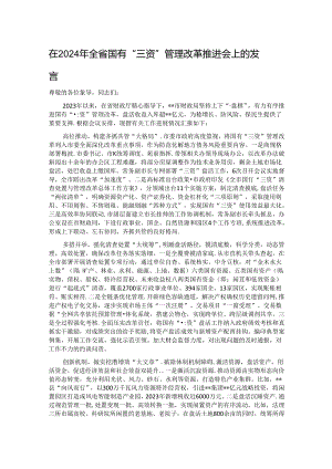 在2024年全省国有“三资”管理改革推进会上的发言.docx