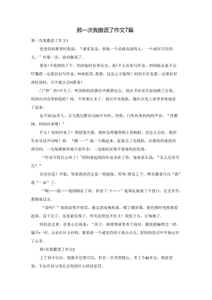 那一次我撒谎了作文7篇.docx