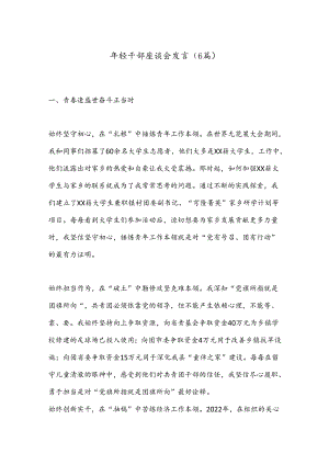 （6篇）年轻干部座谈会发言.docx