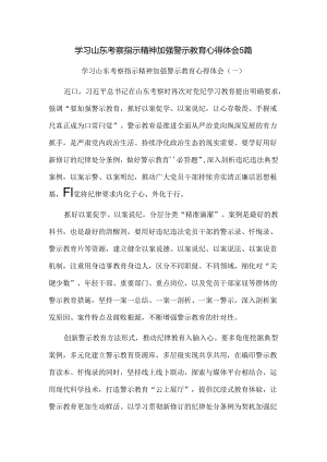 学习山东考察指示精神加强警示教育心得体会5篇.docx