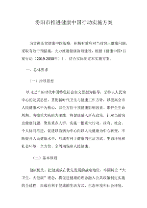 汾阳市推进健康中国行动实施方案.docx