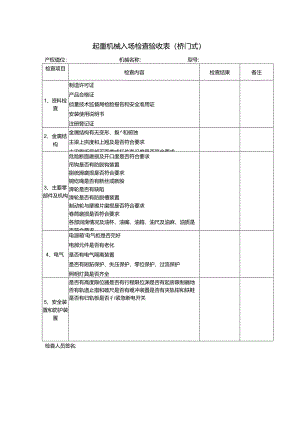 起重机械入场检查验收表（桥门式）.docx