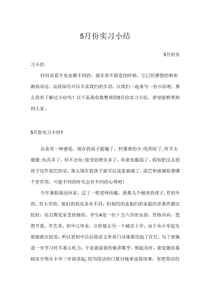 5月份实习小结.docx