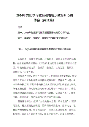 2024年党纪学习教育观看警示教育片心得体会11篇（精选版）.docx