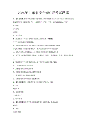 2024年山东省安全员C证考试题库.docx